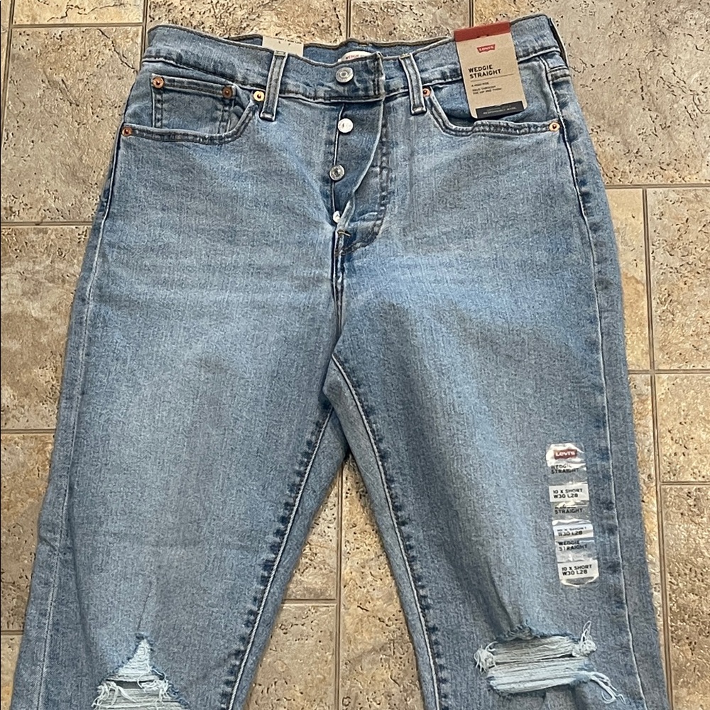 Levi's Men's Light Blue Straight Jeans 30W/28L - Picture 4 of 11